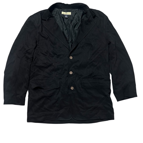 Tommy Bahama 100% Silk Blazer Men’s Large Black 3 Button Jacket - Picture 1 of 6